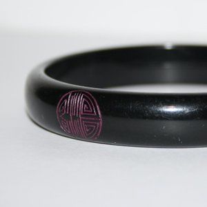 Black and purple bangle bracelet